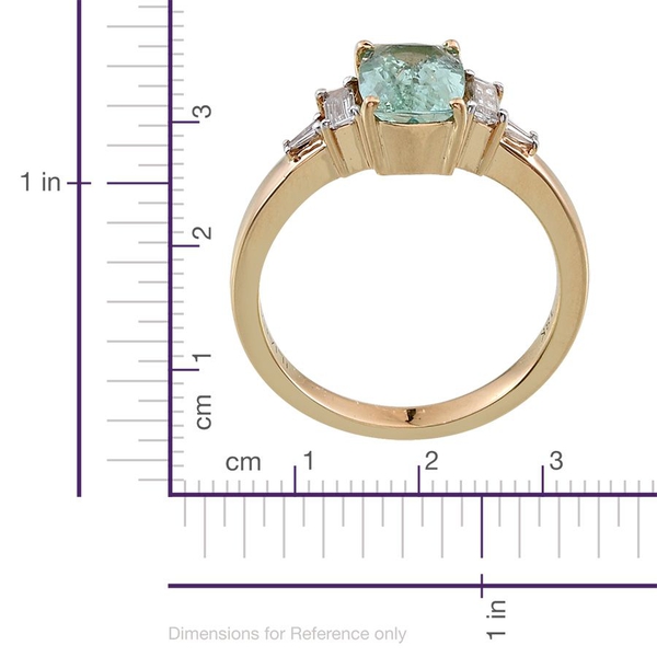 ILIANA 18K Y Gold Mozambique Paraiba Tourmaline (Cush 1.50 Ct), Diamond Ring 1.750 Ct.