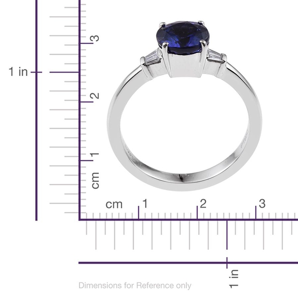 RHAPSODY 950 Platinum AAAA Tanzanite (Rnd 1.85 Ct), Diamond (VS E-F) Ring 1.900 Ct.