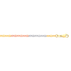 Italian Made- 9K Tricolour Gold Mariner Link Necklace (Size 20), Gold Wt 4.03 Gms
