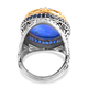 Sajen Silver CULTURAL FLAIR Collection - Doublet Quartz and  Blue Sapphire Ring in Platinum Overlay Sterling Silver 17.32 Ct.