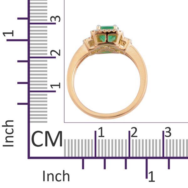 ILIANA 18K Yellow Gold AAA Boyaca Colombian Emerald (Oct) Diamond (SI/G-H) Ring 2.390 Ct.