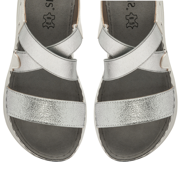 Lotus Moderna Open-Toe Sandals (Size 3) - White & Silver