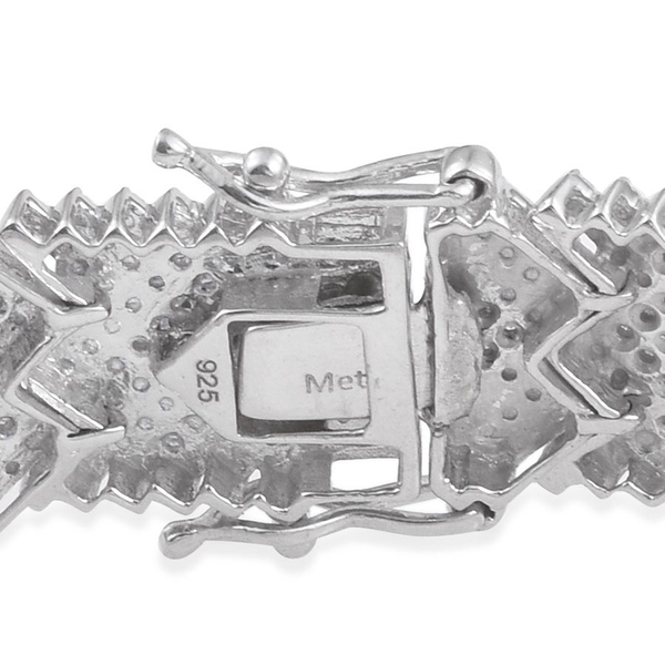 Diamond (1.75 Ct) Platinum Overlay Sterling Silver Bracelet (Size 7)  1.750  Ct.