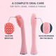 Set of 3 Silicone Sonic Toothbrush Heads (Size 8x1Cm) - Pink
