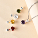 Set of 5 - ELANZA Simulated Multi Gemstones Pendant (With 20 Inch Chain) in Sterling Silver