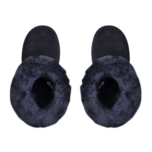 LA MAREY Faux Fur Snow Boots (Size 3) - Black