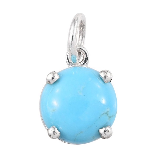 Kingman Turquoise (Rnd) Solitaire Pendant in Sterling Silver 2.000 Ct.
