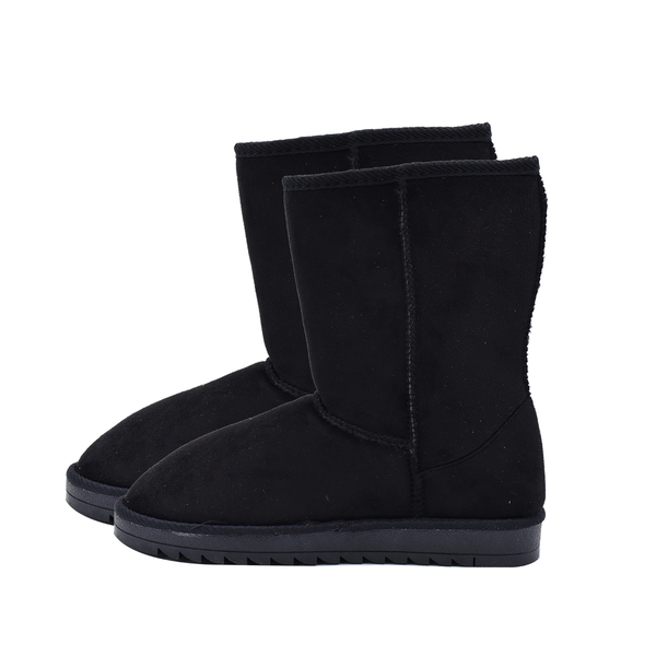 GURU Womens Winter Suede Fluffy Boots Black