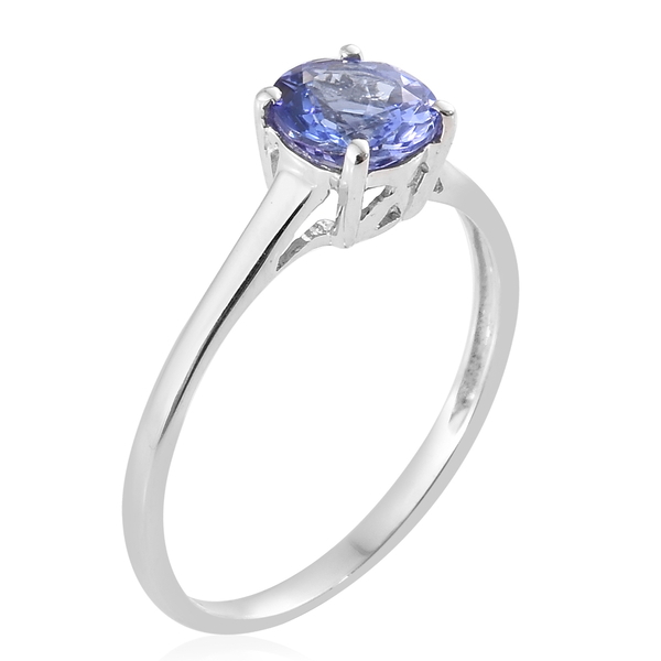 9K White Gold AA Tanzanite (Rnd) Solitaire Ring 0.750 Ct.