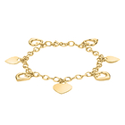 Hatton Garden Close Out Deal- 9K Yellow Gold Heart Belcher Bracelet (Size - 7.5) with Spring Ring Cl