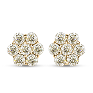 14K Yellow Gold Natural Yellow Diamond (SI/I1) Stud Earrings (with Push Back) 1.01 Ct.