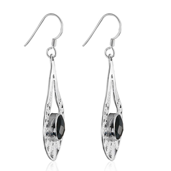 Enhanced Emerald (Rnd) Hook Earrings in Sterling Silver 5.430 Ct.