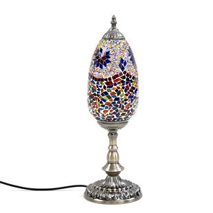 Handmade Turkish Mosaic Table Lamp (Size 48x15x15Cm) - Blue & Multi