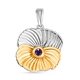 Amethyst Floral Pendant in Platinum and Yellow Gold Overlay Sterling Silver