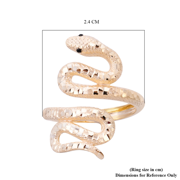 One Time Close Out Deal - 9K Yellow Gold Enamelled Serpent Ring