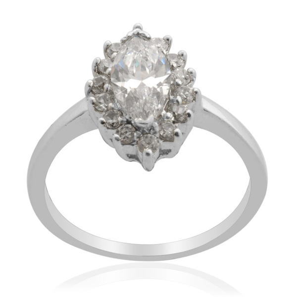 Simulated White Diamond Ring in Sterling Silver