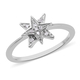 Diamond Starburst Ring in Platinum Overlay Sterling Silver 0.05 Ct.