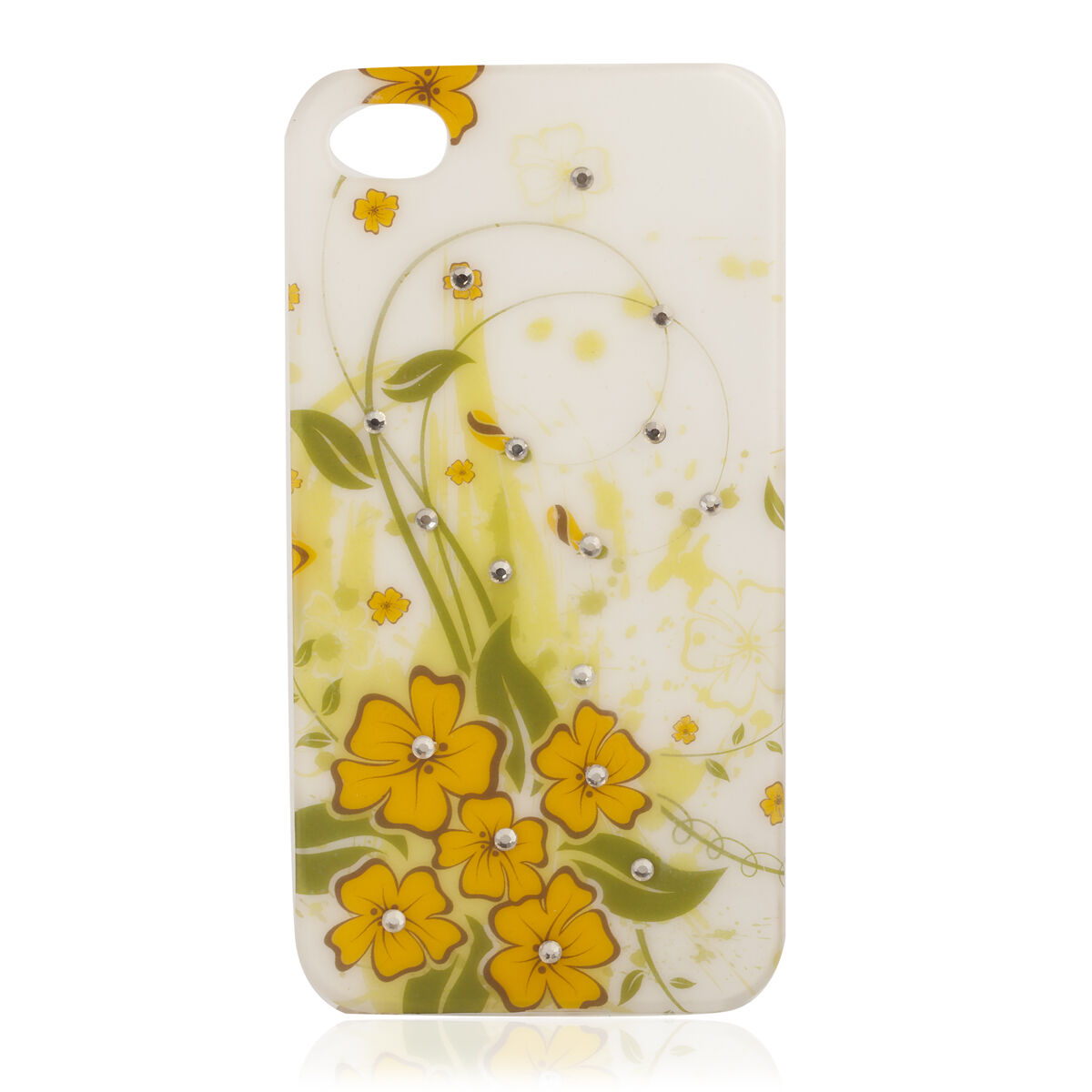 Set of 3 - Hong Kong Collection Flower and Butterfly Print Mobile Covers Decorative with White Austrian Crystal