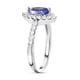 Tanzanite and Natural Cambodian Zircon Ring in Platinum Overlay Sterling Silver 1.13 Ct.