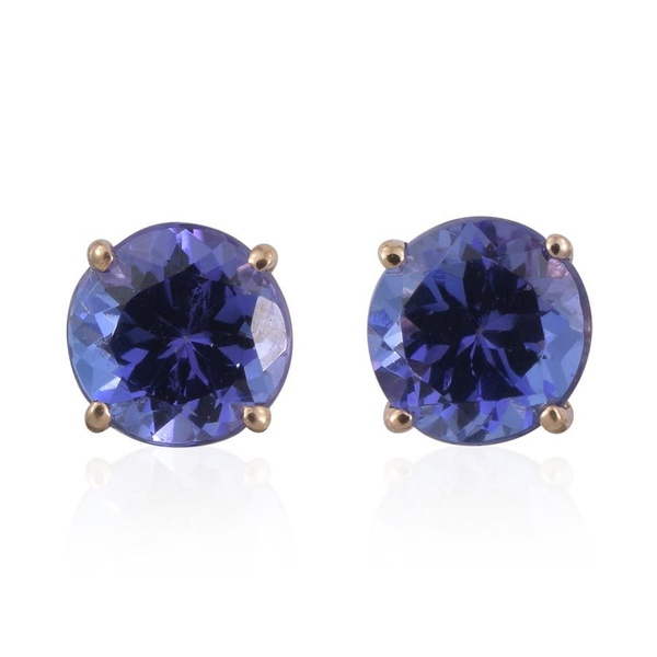 ILIANA 18K Yellow Gold 1 Carat AAA Tanzanite Round Solitaire Stud Earrings with Screw Back.