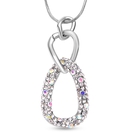 Multi Colour Austrian Crystal and White Austrian Crystal Pendant with Chain (Size 24 With 2 Inch Ext