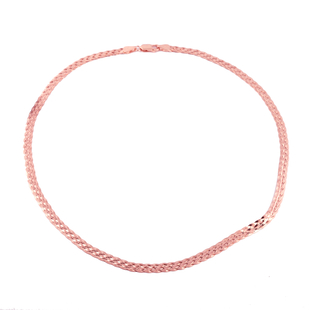 NY Close Out Deal- Rose Gold Overlay Sterling Silver Herringbone Necklace (Size - 20) With Lobster C