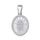 One Time Deal- ELANZA Simulated Diamond Pendant in White Silver Overlay Sterling Silver