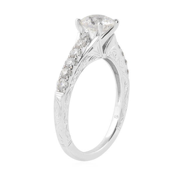 NY Close Out Deal 14K White Gold Diamond (Rnd) (I2/G-H) Ring 1.33 Ct.