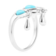 LucyQ Drip Collection - Arizona Sleeping Beauty Turquoise Ring in Rhodium Overlay Sterling Silver