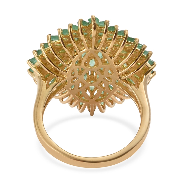 Kagem Zambian Emerald (Mrq) Cluster Ring in 14K Gold Overlay Sterling Silver 4.500 Ct.