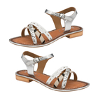 Ravel Cudal Leather Flat Sandals (Size 8) - Silver