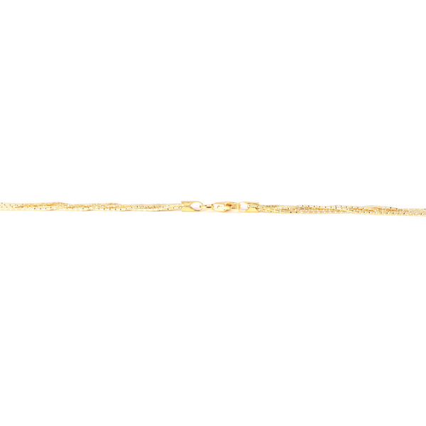 Vicenza Collection 14K Gold Overlay Sterling Silver 3 Line Snake Chain (Size 20), Silver wt 9.36 Gms.