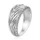 Sundays Child - Rhodium Overlay Sterling Silver Open Band Charm Ring