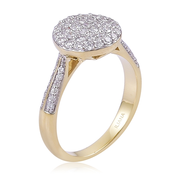 ILIANA 18K Yellow Gold IGI Certified Diamond (Rnd), (SI/G-H) Ring 0.500 Ct.
