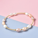 Multi Colour Freshwater Pearl Bracelet (Size 7) in Yellow Gold Tone