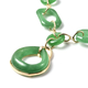 Green Jade, Natural Cambodian Zircon Necklace (Size 23)  in Yellow Gold Overlay Sterling Silver 163.00 Ct, Silver wt. 12.32 Gms
