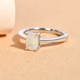 Ethiopian Welo Opal Solitaire Ring in Platinum Overlay Sterling Silver