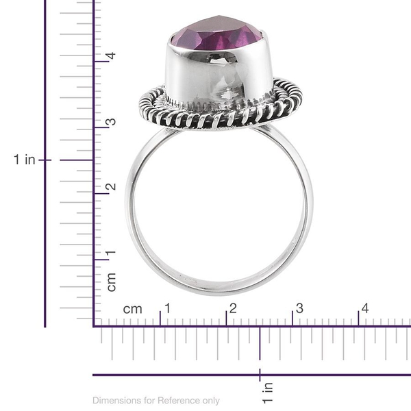 Kunzite Colour Quartz (Pear) Solitaire Ring in Sterling Silver 6.030 Ct.