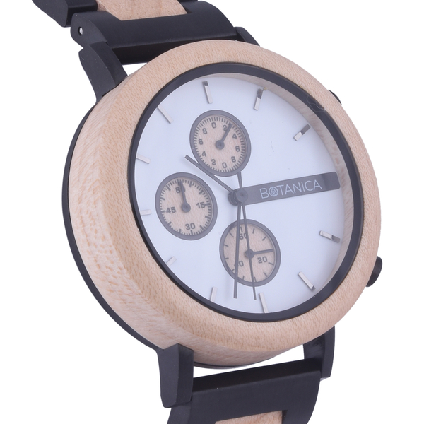 Botanica Ash Maple Wood and Stainless Steel Watch - Beige and Black