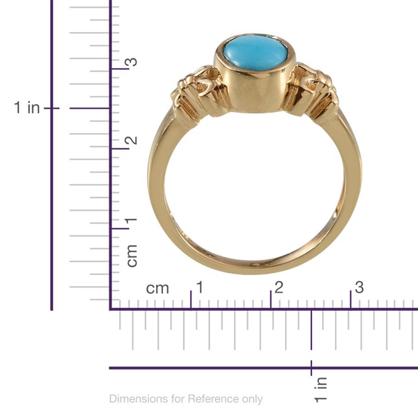 Arizona Sleeping Beauty Turquoise (Ovl) Solitaire Ring in 14K Gold Overlay Sterling Silver 1.000 Ct.