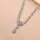 Espirito Santo Aquamarine and Natural Cambodian Zircon Necklace (Size - 18 with 2 Inch Extender) in Platinum Overlay Sterling Silver, Silver Wt. 11.80 Gms