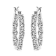 White Topaz Hoop Earrings (with Clasp) in Platinum Overlay Sterling Silver 8.95 Ct, Silver Wt 6.99 G