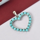 Arizona Sleeping Beauty Turquoise Heart Pendant in Platinum Overlay Sterling Silver 2.45 Ct.