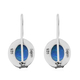 Sajen Silver Cultural Flair Collection- Quartz Doublet Simulated Opal Blue Earrings in Rhodium Overlay Sterling Silver 6.0 Ct.