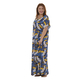 TAMSY Long Viscose Kaftan Dress (One Size, 8-18) - Blue - 52in Length