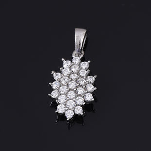 Lustro Stella Platinum Overlay Sterling Silver Pendant Made with Finest CZ 1.50 Ct