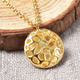 RACHEL GALLEY Disc Collection - Yellow Gold Overlay Sterling Silver Lattice Disc Locket Pendant with