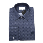 William Hunt - Saville Row Forward Point Collar Dark Blue and White Shirt (Size 15)