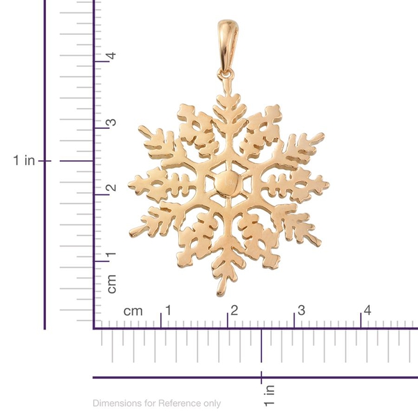 14K Gold Overlay Sterling Silver Snowflake Pendant, Silver wt 7.01 Gms.