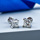 NY Close Out Deal- 14K White Gold SGL White Certified Diamond (Princess Cut) (I1/G-H) Earrings (with Screw Back) 2.00 Ct